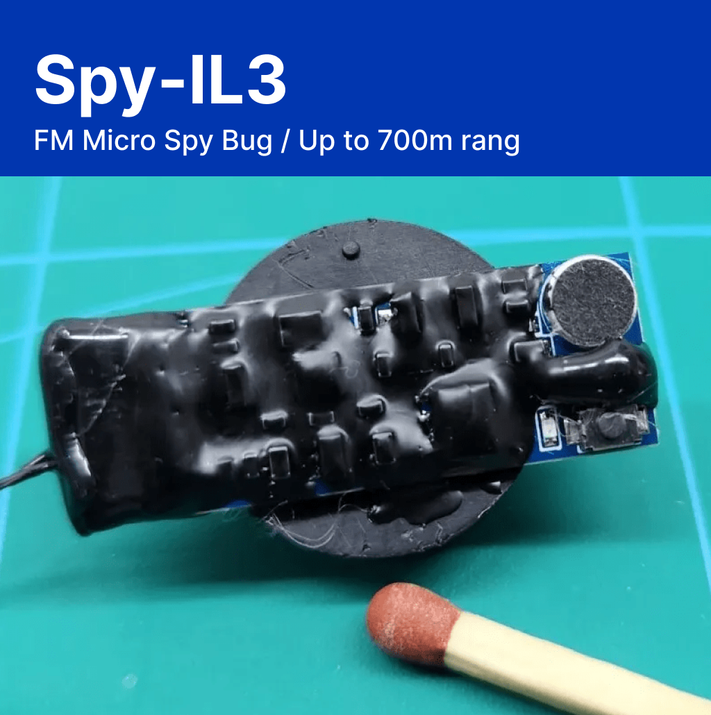 FM Micro Spy Bug operating outside FM broadcasting area. Up to 700m